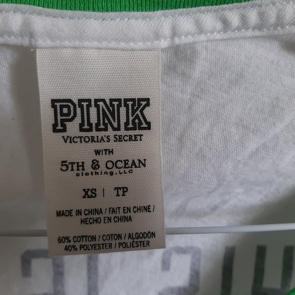 Pink Victoria Secrets XS Lucky BlueJaysTee LongSlv - Picture 3 of 5